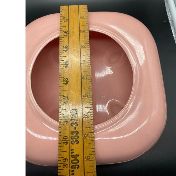 Vintage Dusty Rose Rounded Square Low Profile 80s planter Style of Haeger - Picture 7 of 7